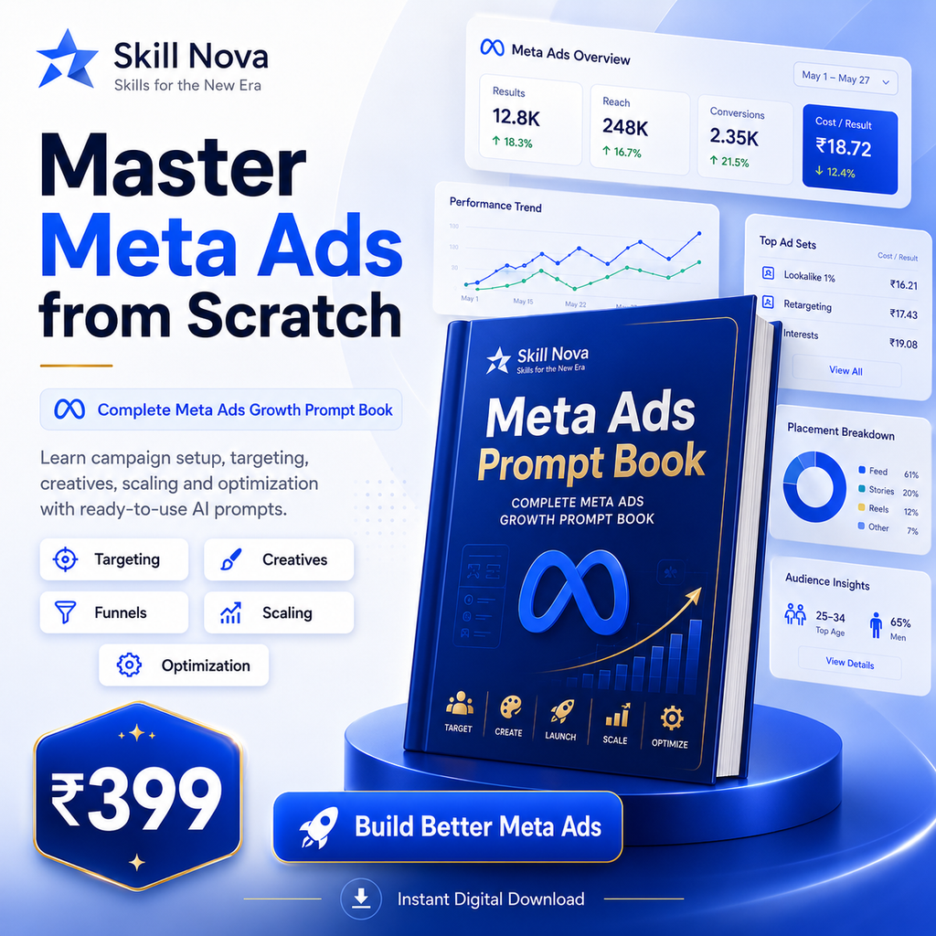 Meta Ads AI Prompt Book for Facebook & Instagram Ads | Skill Nova