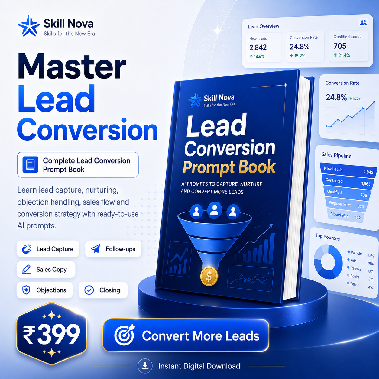 Lead Conversion AI Prompt Book for More Sales | Skill Nova