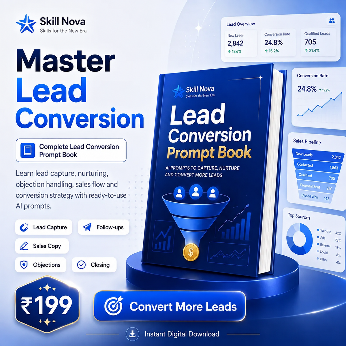 Lead Conversion AI Prompt Book for More Sales | Skill Nova