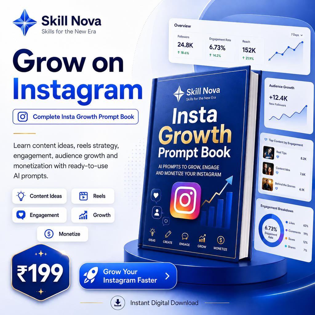 Instagram Growth & Monetization AI Prompt Book | Skill Nova