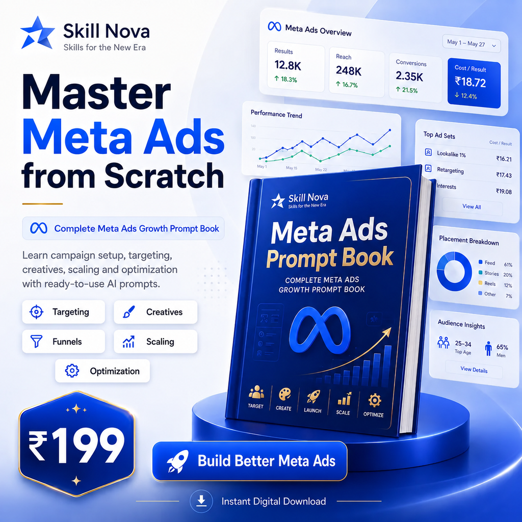 Meta Ads AI Prompt Book for Facebook & Instagram Ads | Skill Nova