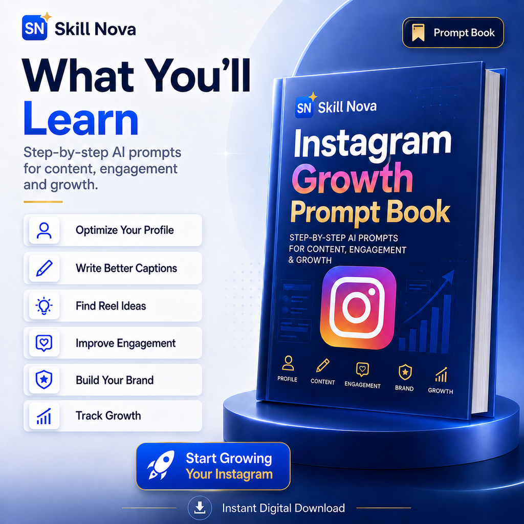 Instagram Growth & Monetization AI Prompt Book | Skill Nova