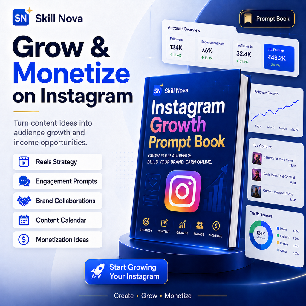 Instagram Growth & Monetization AI Prompt Book | Skill Nova