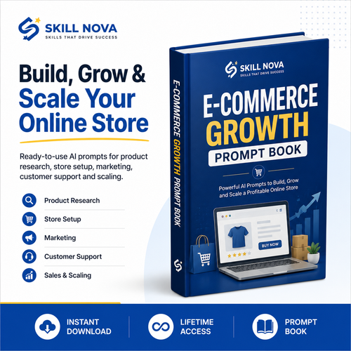 E-Commerce Growth AI Prompt Book for Online Stores | Skill Nova